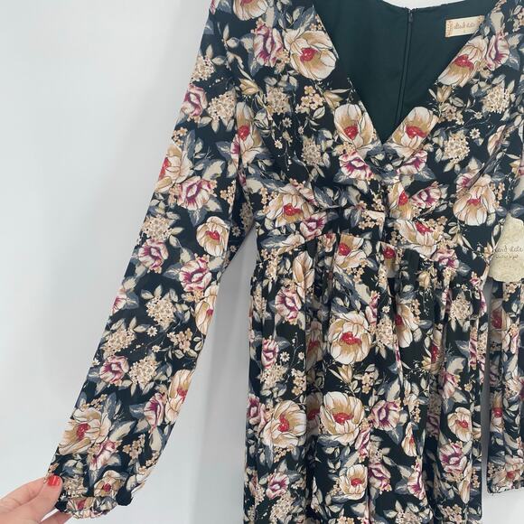 Altar’d State Women's Black Floral Romper with Maxi Half Skirt Size Large NEW - Picture 10 of 12